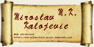 Miroslav Kalojević vizit kartica